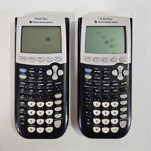 Texas Instruments TI-84 Plus USB 16 Character Graphing Calculators Set of Two